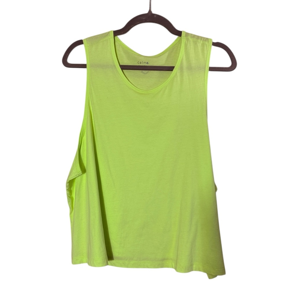 Calme by Johnny Was Cotton Yellow Scoop Neck Tank sz XXL